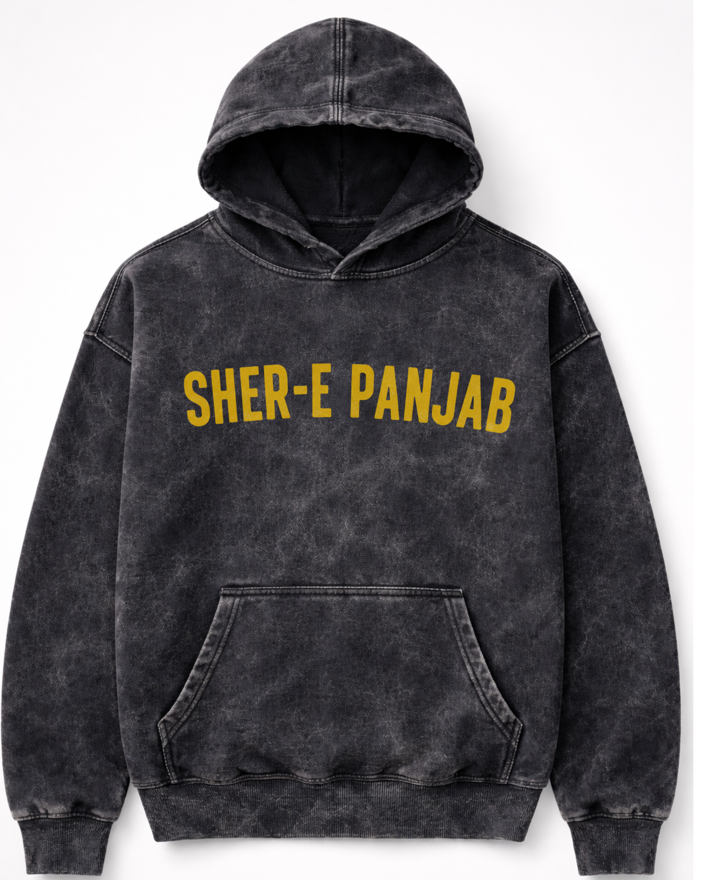 "SHER-E-PANJAB" Acid-Wash Tribute Hoodie