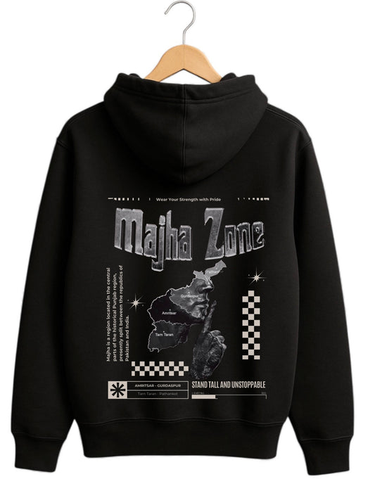Majha Zone Premium Black Hoodie