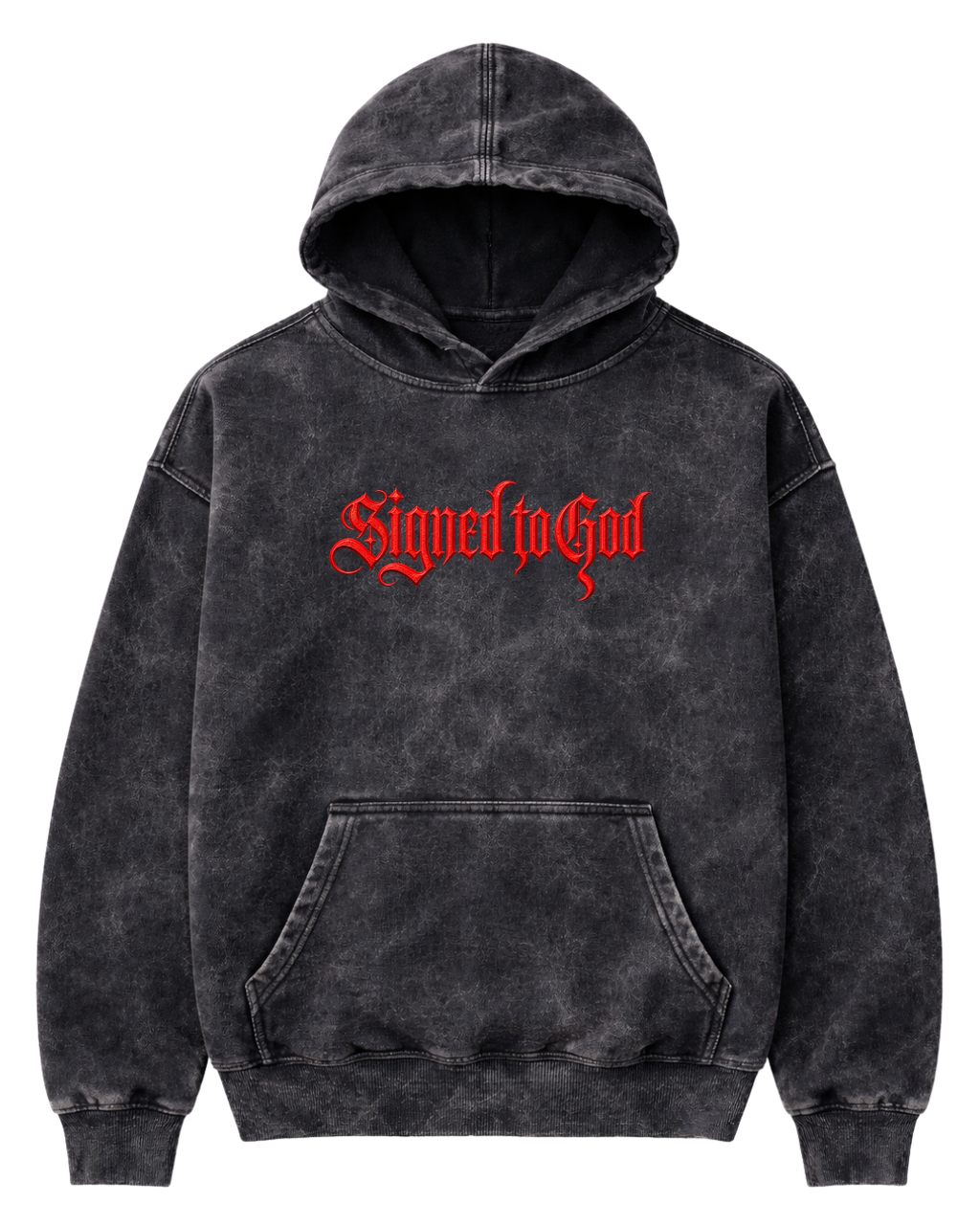 Sidhu Moose Wala "Signed To God" Vintage Acid Wash Oversized Hoodie