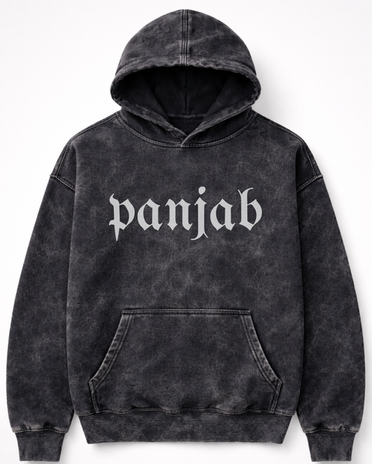 The PANJAB Hoodie | Premium Washed Black