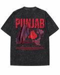 "DIVIDED LANDS" Punjab Heritage Heavyweight Tee – Washed Black
