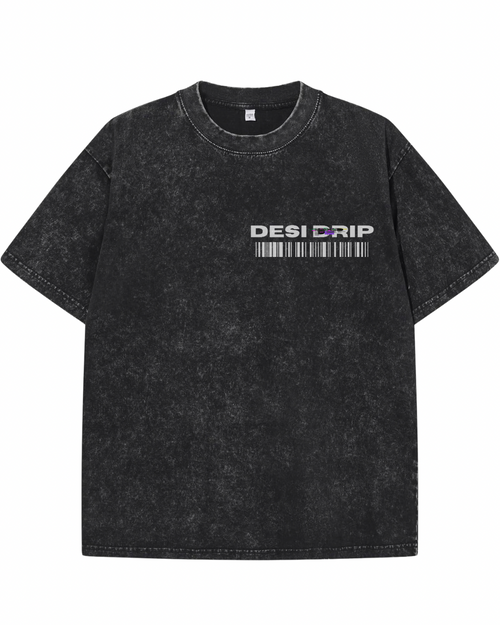 "DIVIDED LANDS" Punjab Heritage Heavyweight Tee – Washed Black