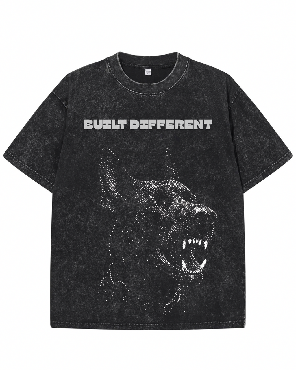 "BUILT DIFFERENT" Vintage Heavyweight Graphic Tee – Washed Black