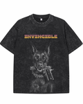 "INVINCIBLE" Vintage Heavyweight Graphic Tee – Washed Black