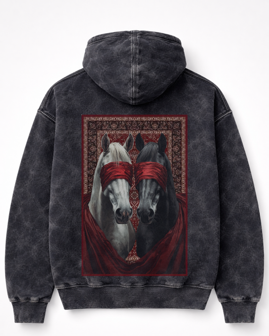 Duality Horses Vintage Wash Hoodie