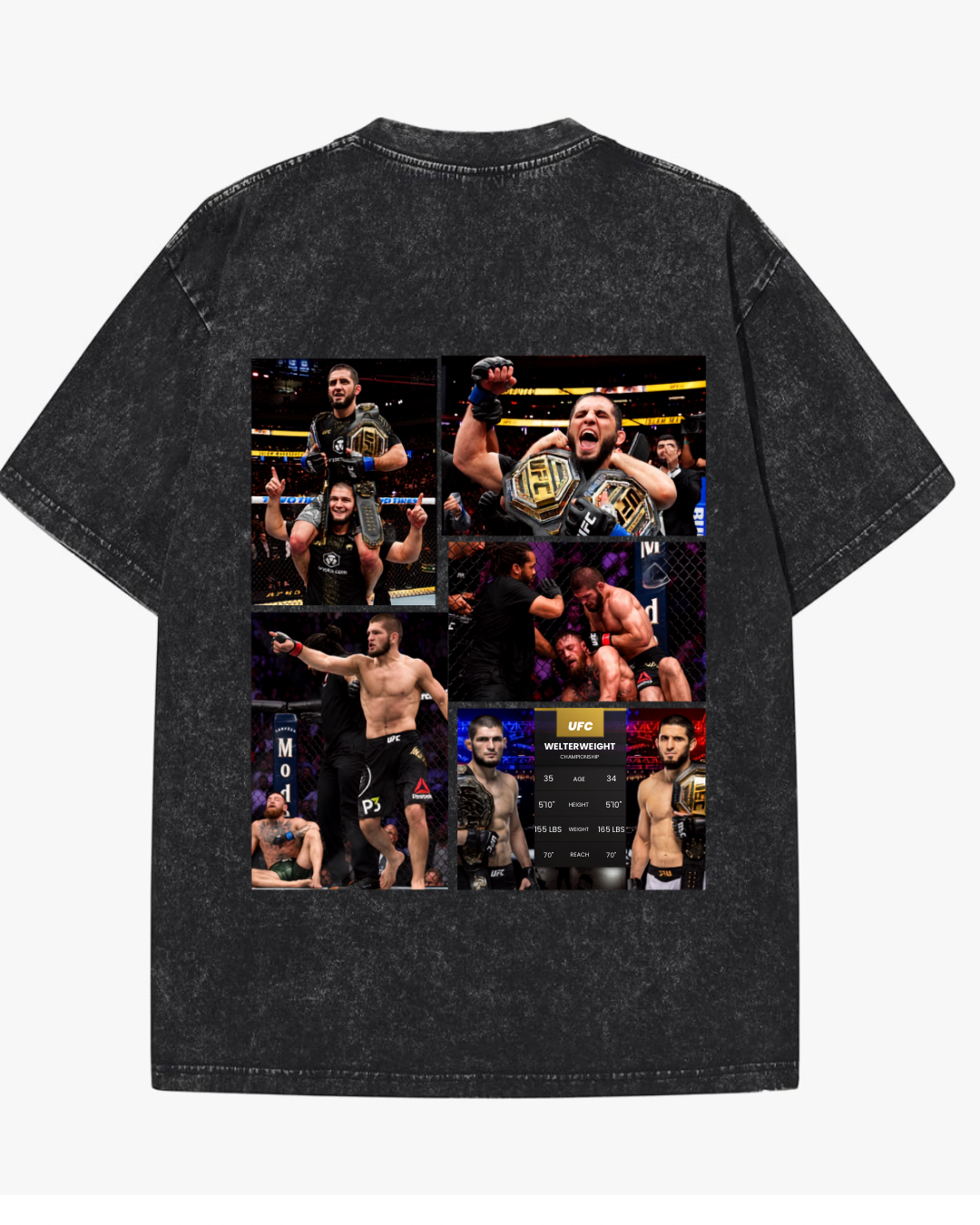 Islam Makhachev & Khabib Nurmagomedov Vintage Wash Graphic T-Shirt | UFC Legacy Tee