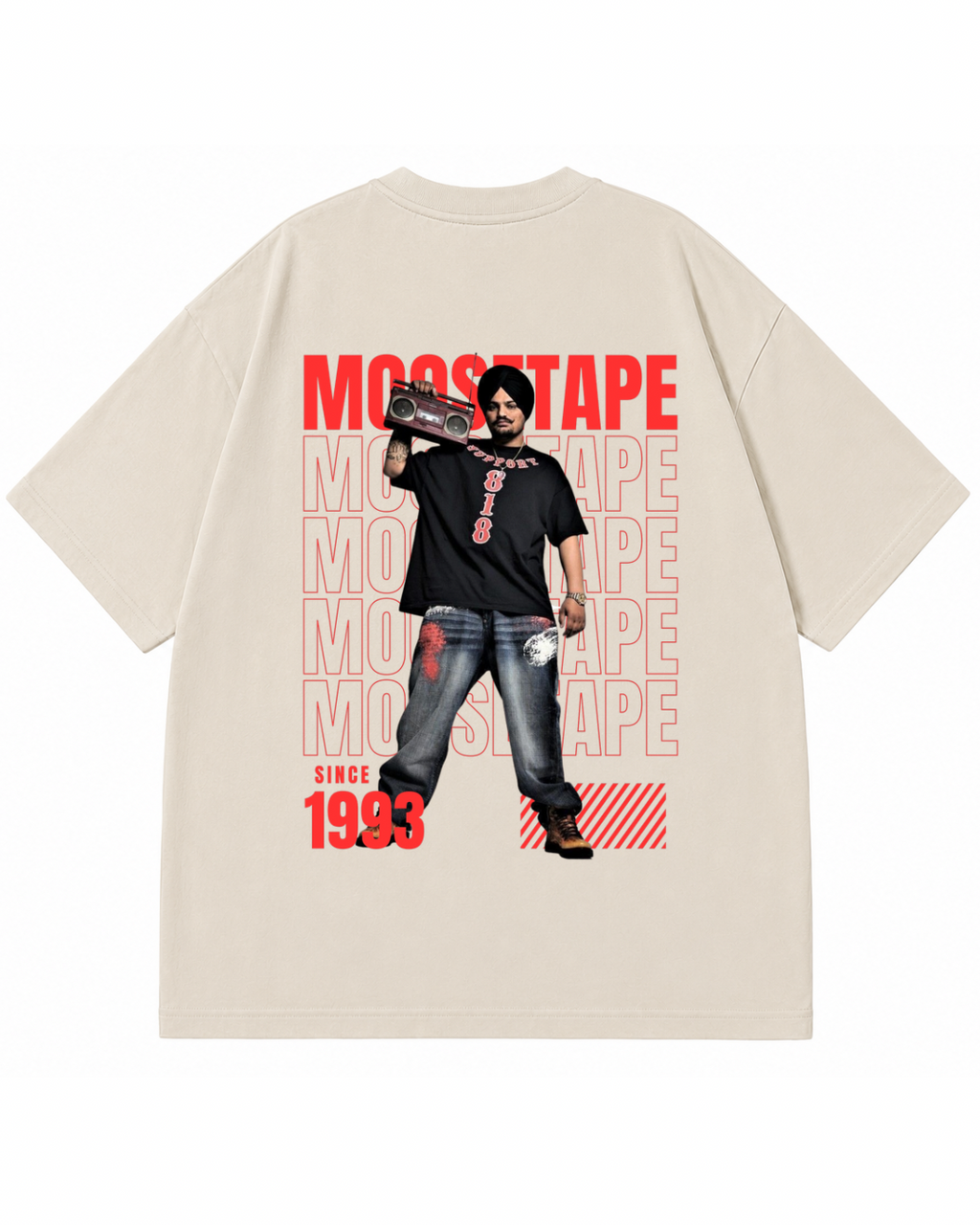 "MOOSETAPE - 1993" Vintage Tour Merchandise Graphic Tee – Washed Black