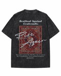 "RISE AGAIN" Resilient Vintage Graphic Tee – Washed Black