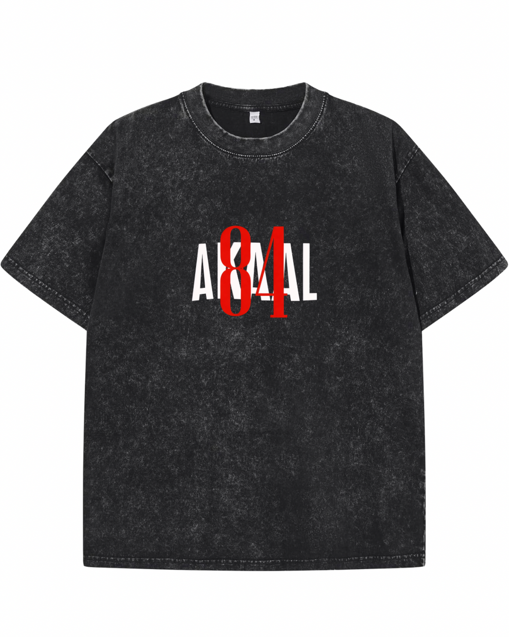 "AKAAL 84" Heavyweight Vintage Graphic Tee – Washed Black