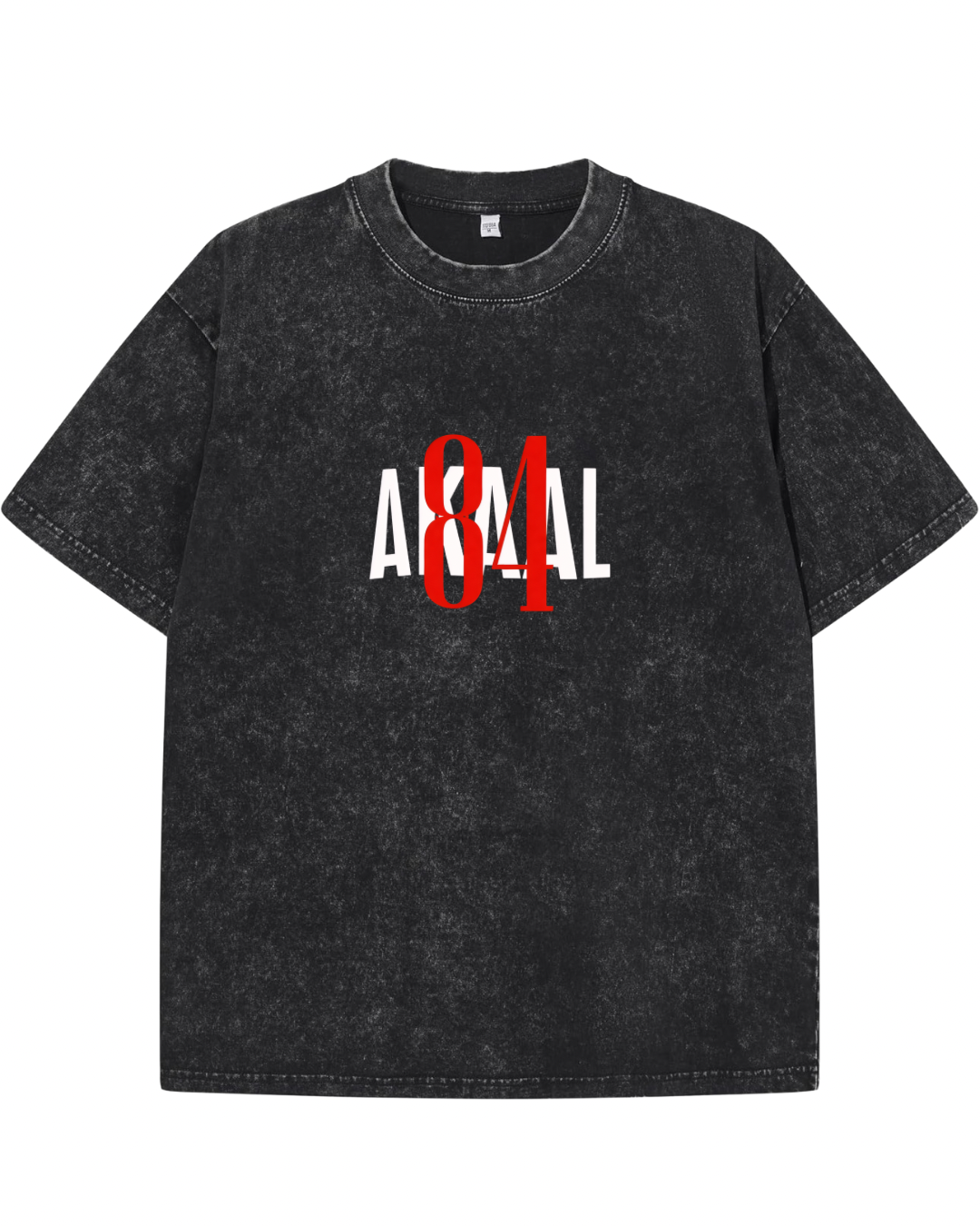"AKAAL 84" Heavyweight Vintage Graphic Tee – Washed Black