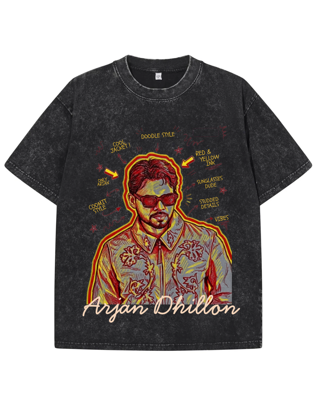 Arjan Dhillon Graphic Heavyweight Acid Wash Tee
