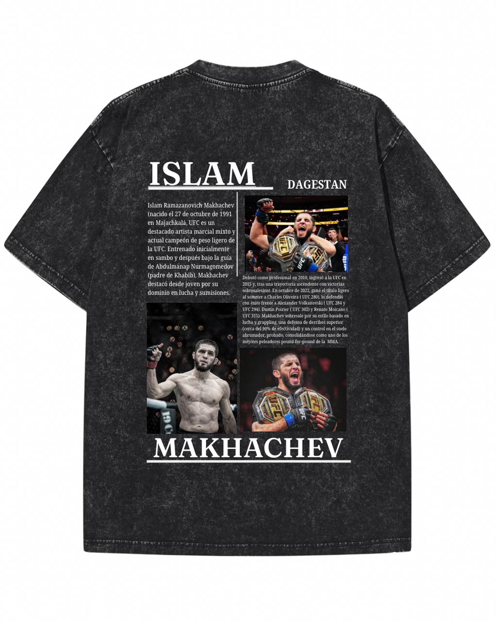Islam Makhachev Vintage Acid-Wash Graphic T-Shirt