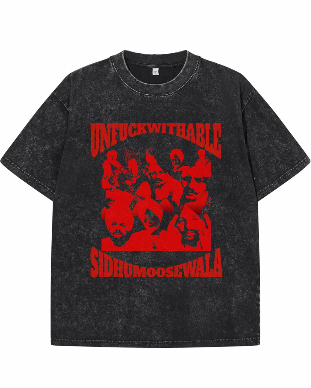 "UNFUCKWITHABLE" Sidhu Moosewala Tribute Heavyweight Tee – Washed Black