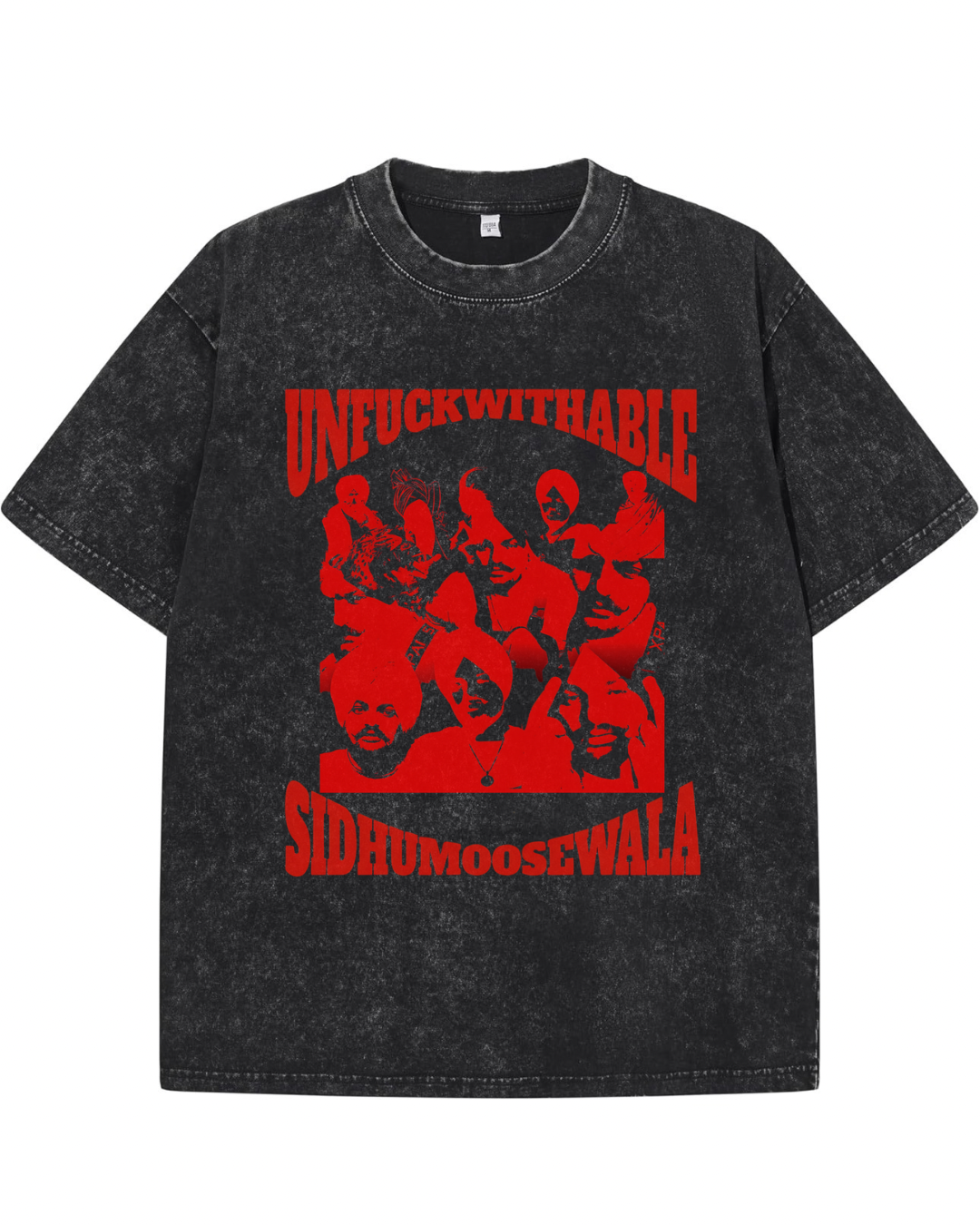"UNFUCKWITHABLE" Sidhu Moosewala Tribute Heavyweight Tee – Washed Black