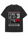 "MOOSEDRILLA" Vintage Graphic Tee – Washed Black