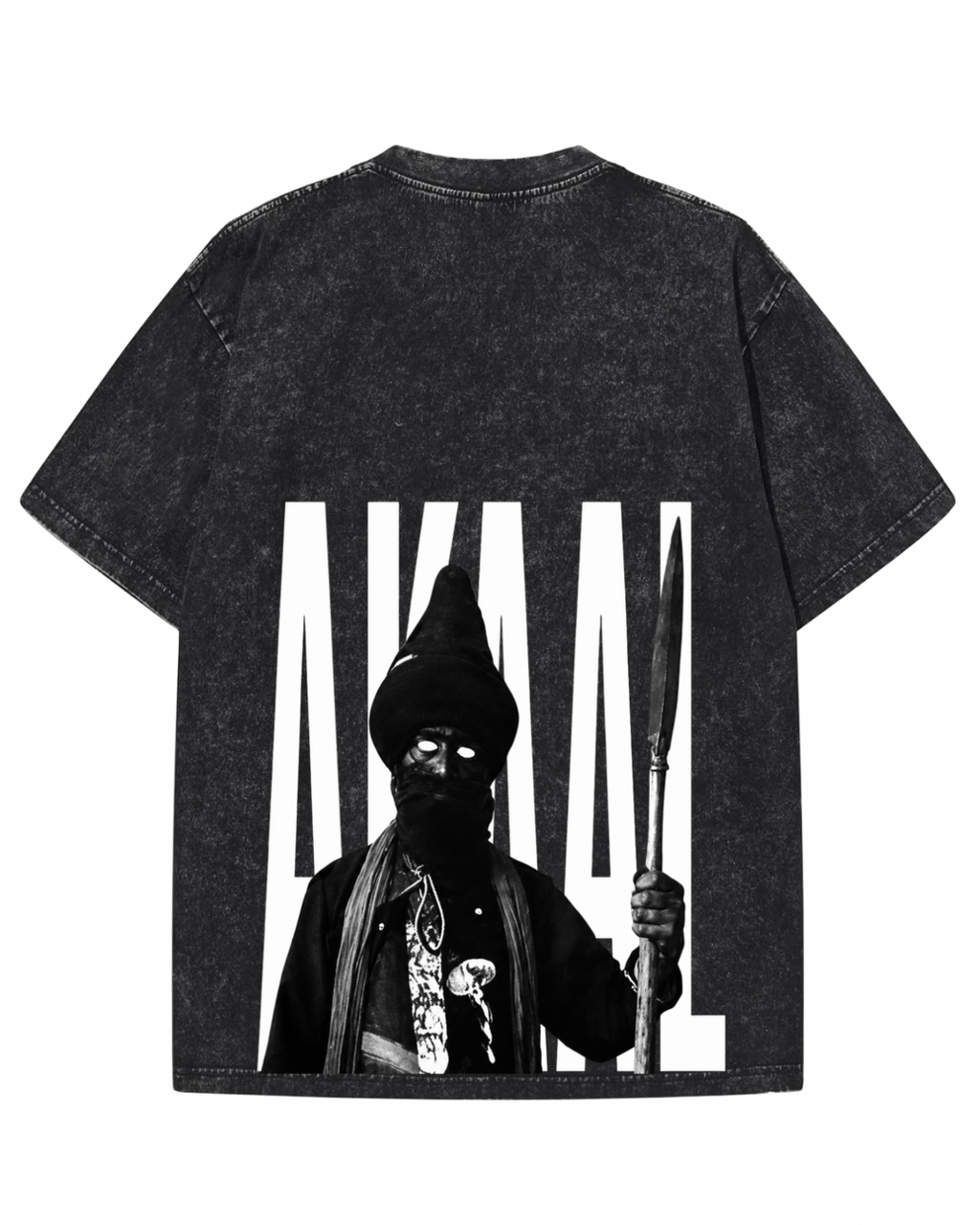 "AKAAL 84" Heavyweight Vintage Graphic Tee – Washed Black
