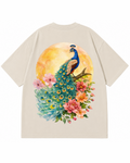 Royal Peacock Watercolor Oversized T-Shirt