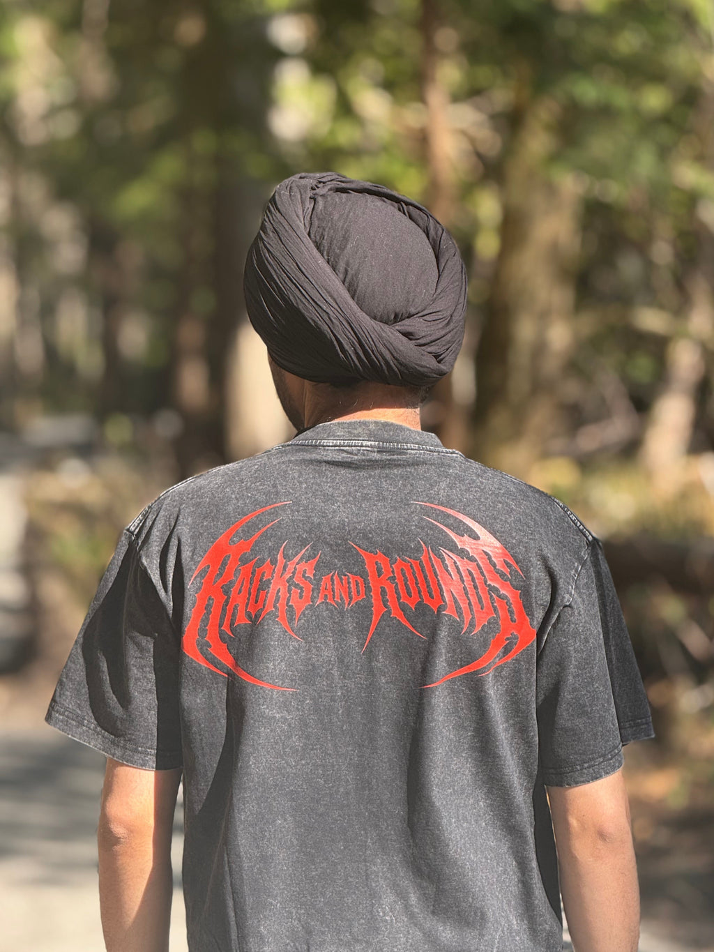 "RACKS AND ROUNDS" Heavyweight Tee – Washed Black