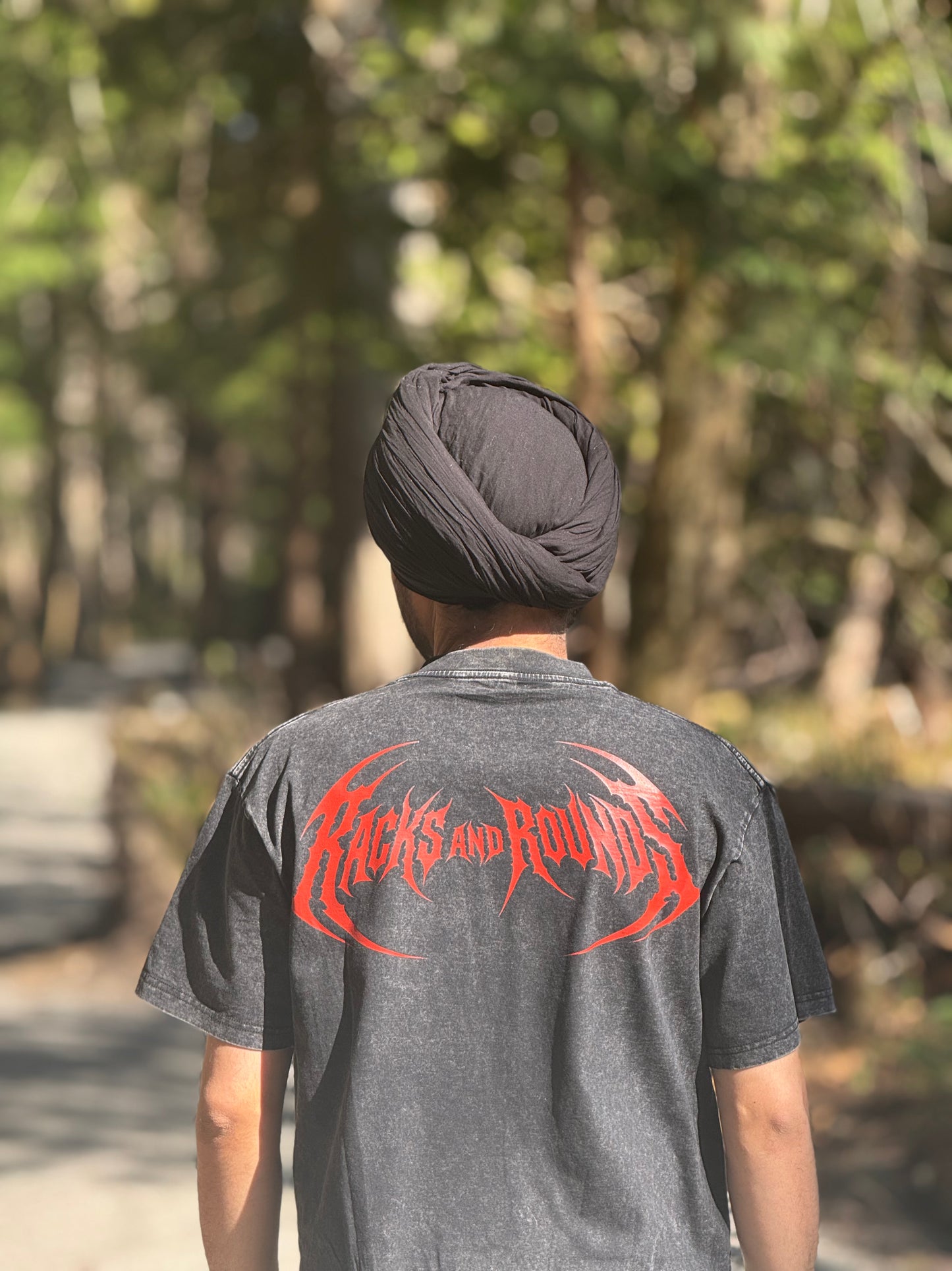 "RACKS AND ROUNDS" Heavyweight Tee – Washed Black