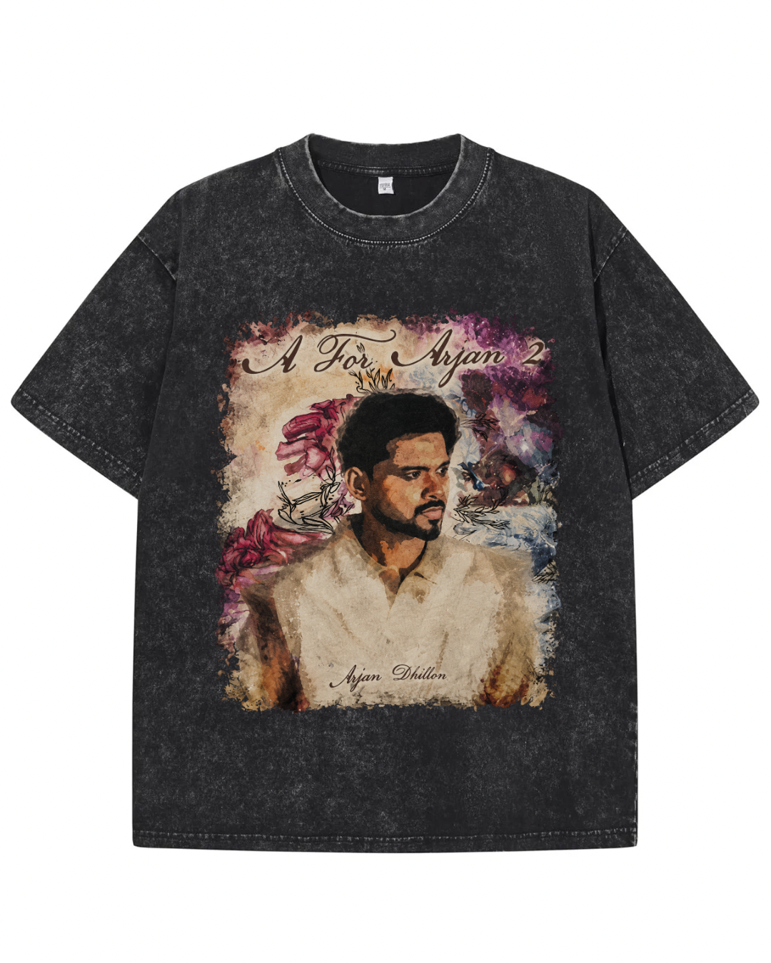 "A For Arjan 2" Heavyweight Acid Wash Tee