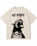 "NO MERCY" Leopard Graphic Oversized T-Shirt