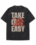 "Take It Easy" Acid Wash Oversized Tee