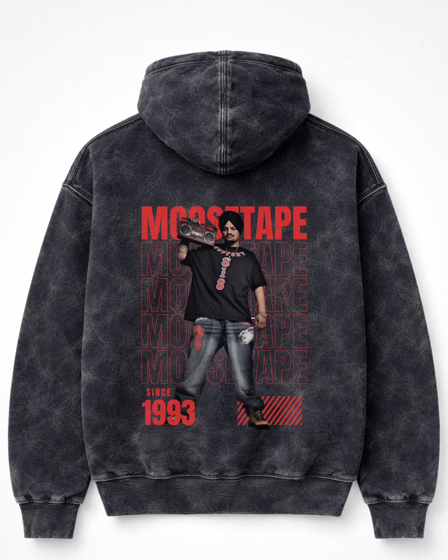 MOOSETAPE HOODIE - Washed Black
