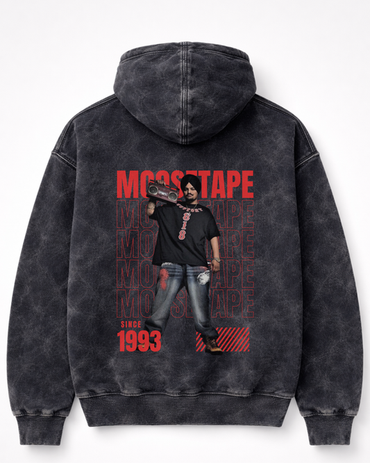 MOOSETAPE HOODIE - Washed Black