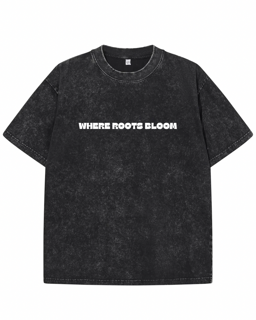 "Heritage in Bloom" Punjab Graphic Tee – Acid Wash Black