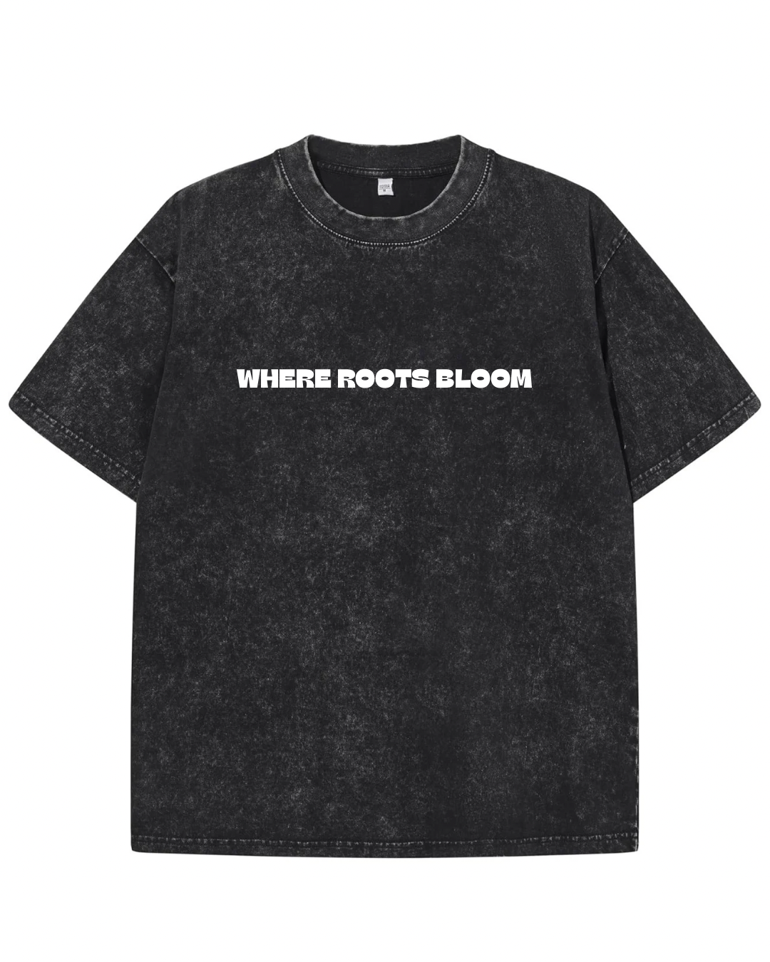 "Heritage in Bloom" Punjab Graphic Tee – Acid Wash Black
