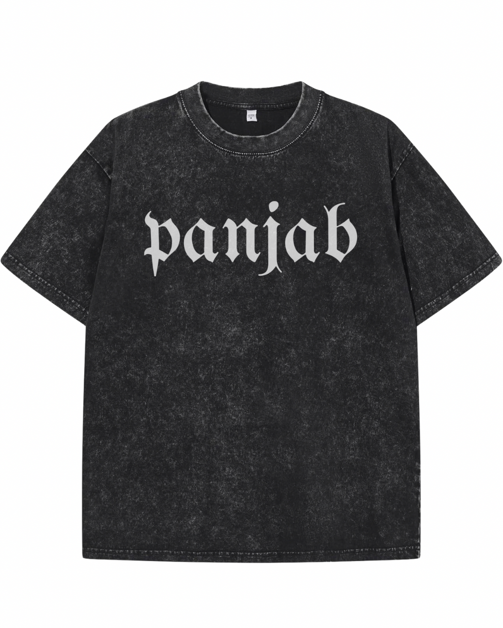 Panjab Vintage Map Heavyweight Graphic Tee – Acid Wash Black