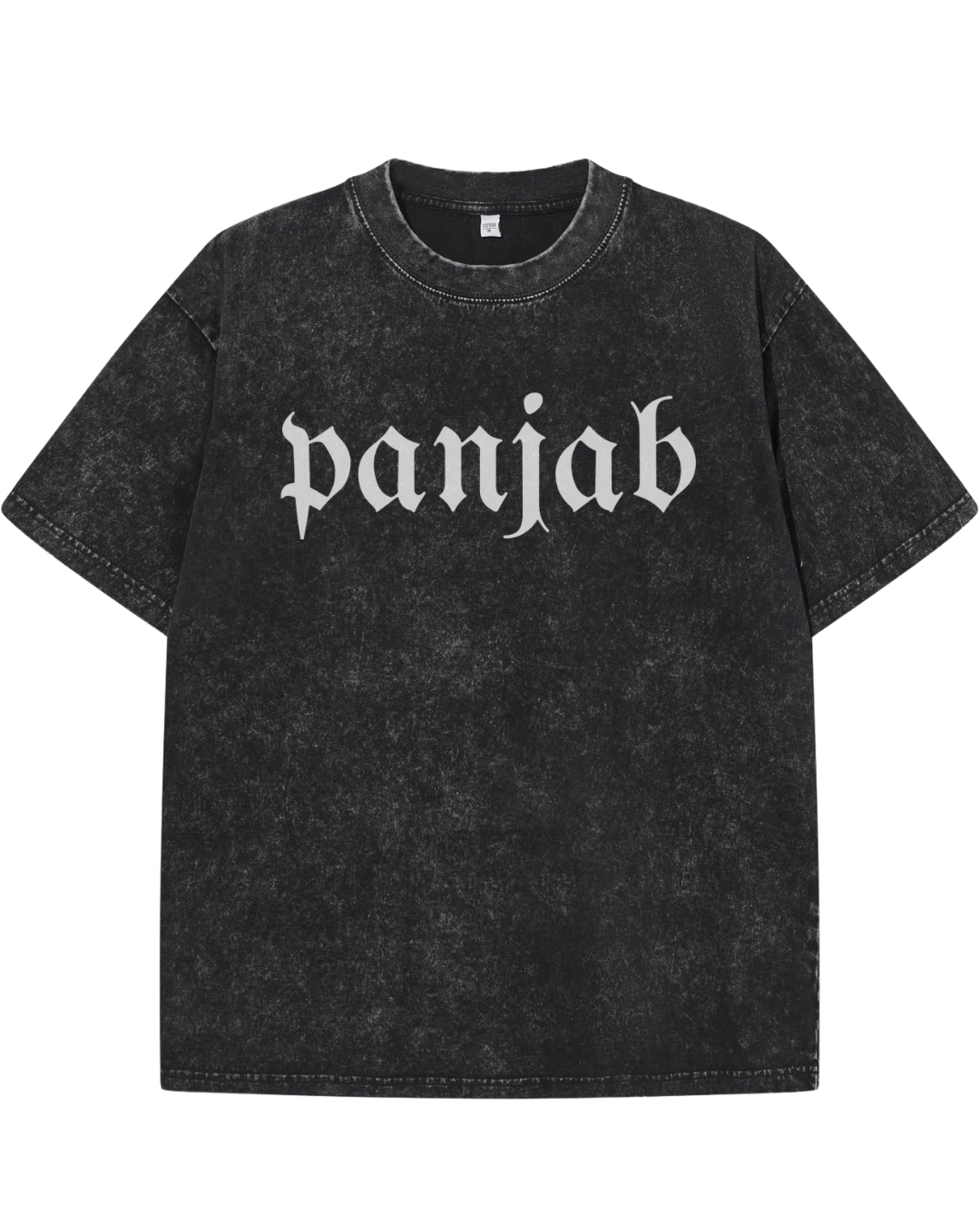 Panjab Vintage Map Heavyweight Graphic Tee – Acid Wash Black