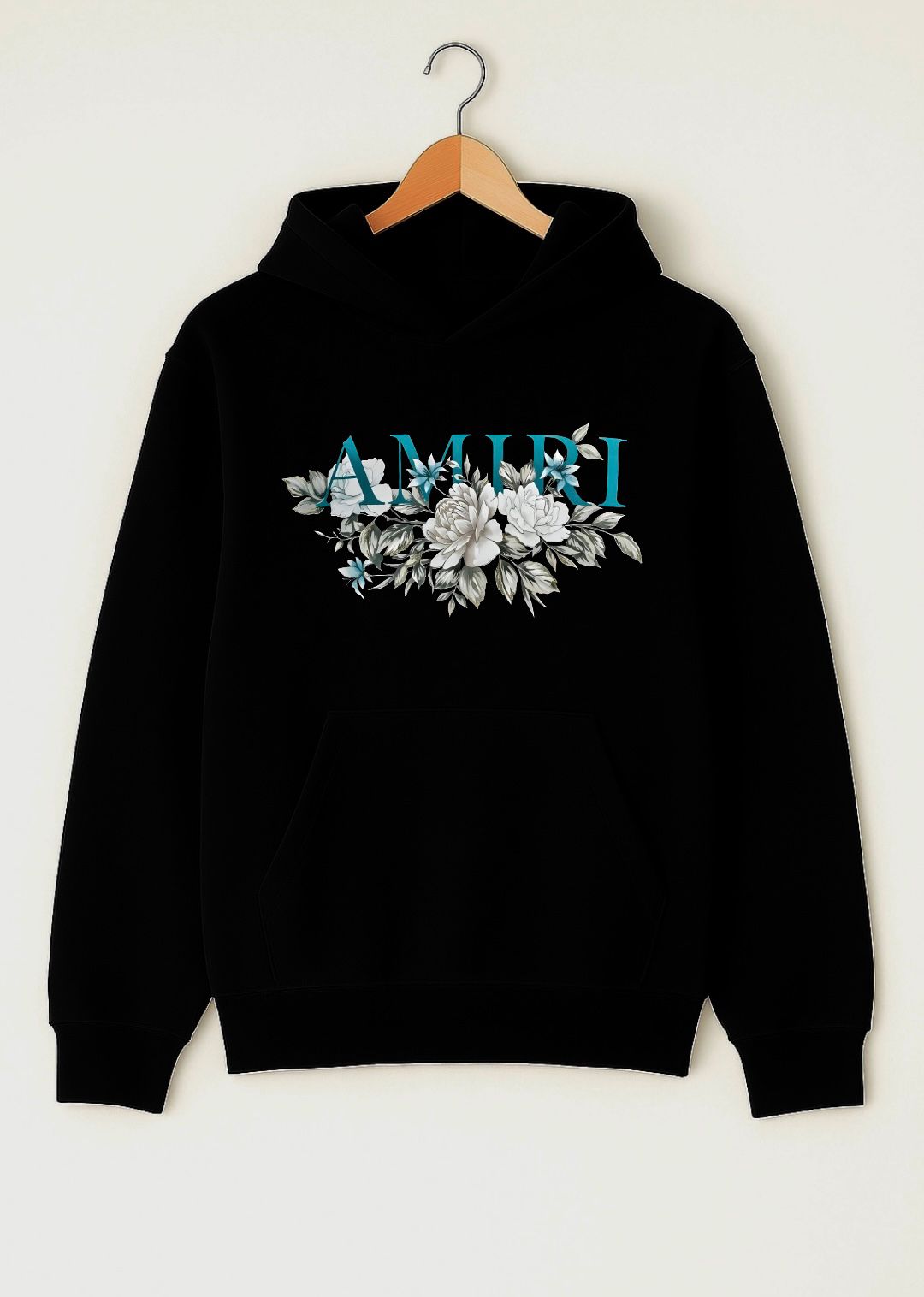 Floral “AMIRI Soul” Black Hoodie