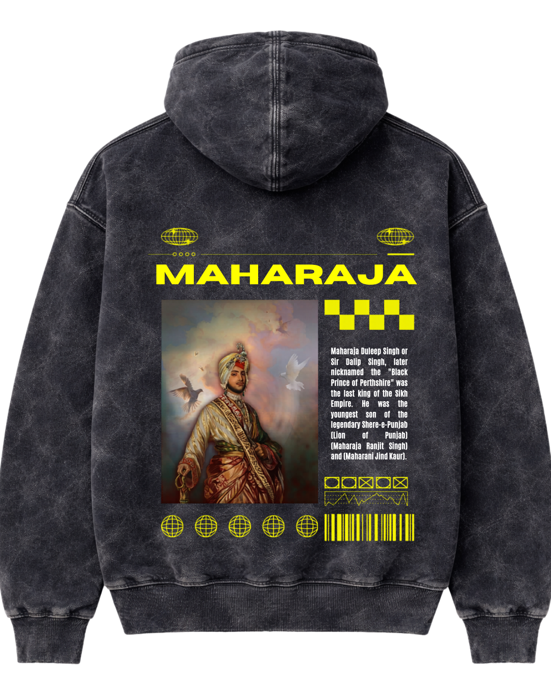 "Sher-E Panjab" Maharaja Duleep Singh Acid-Wash Hoodie
