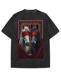 Desi Drip Luxury Tapestry Horse Tee – Washed Black