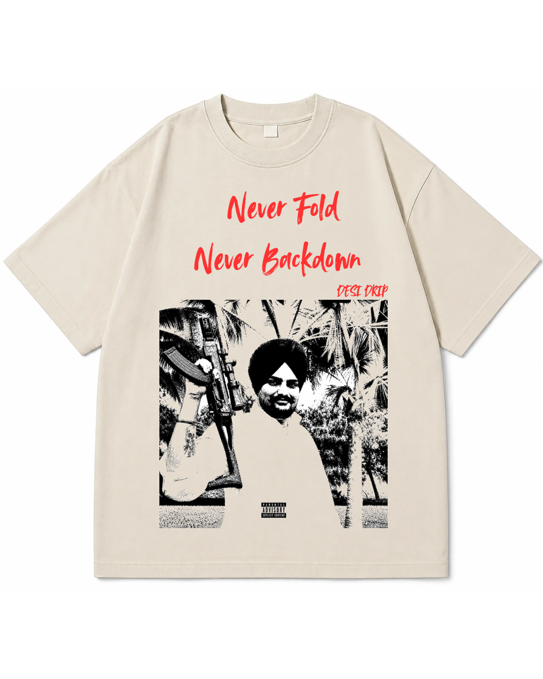 "Never Fold Never Backdown" Sidhu Moose Wala Graphic T-Shirt